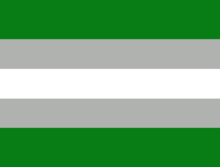 The grayromantic flag, made of green, grey, and white
