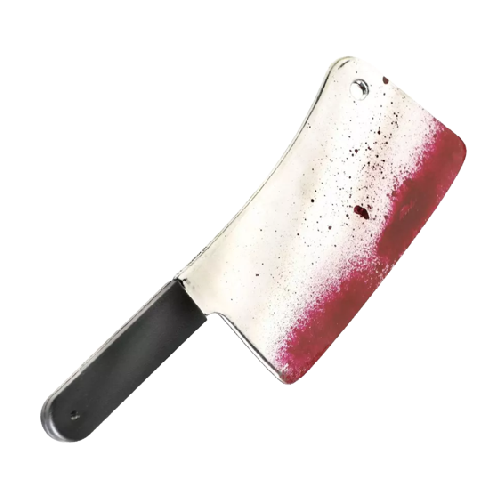 A transparent image of a bloodied knife