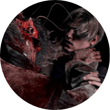 An image of Leon Kennedy with red gore attacking him